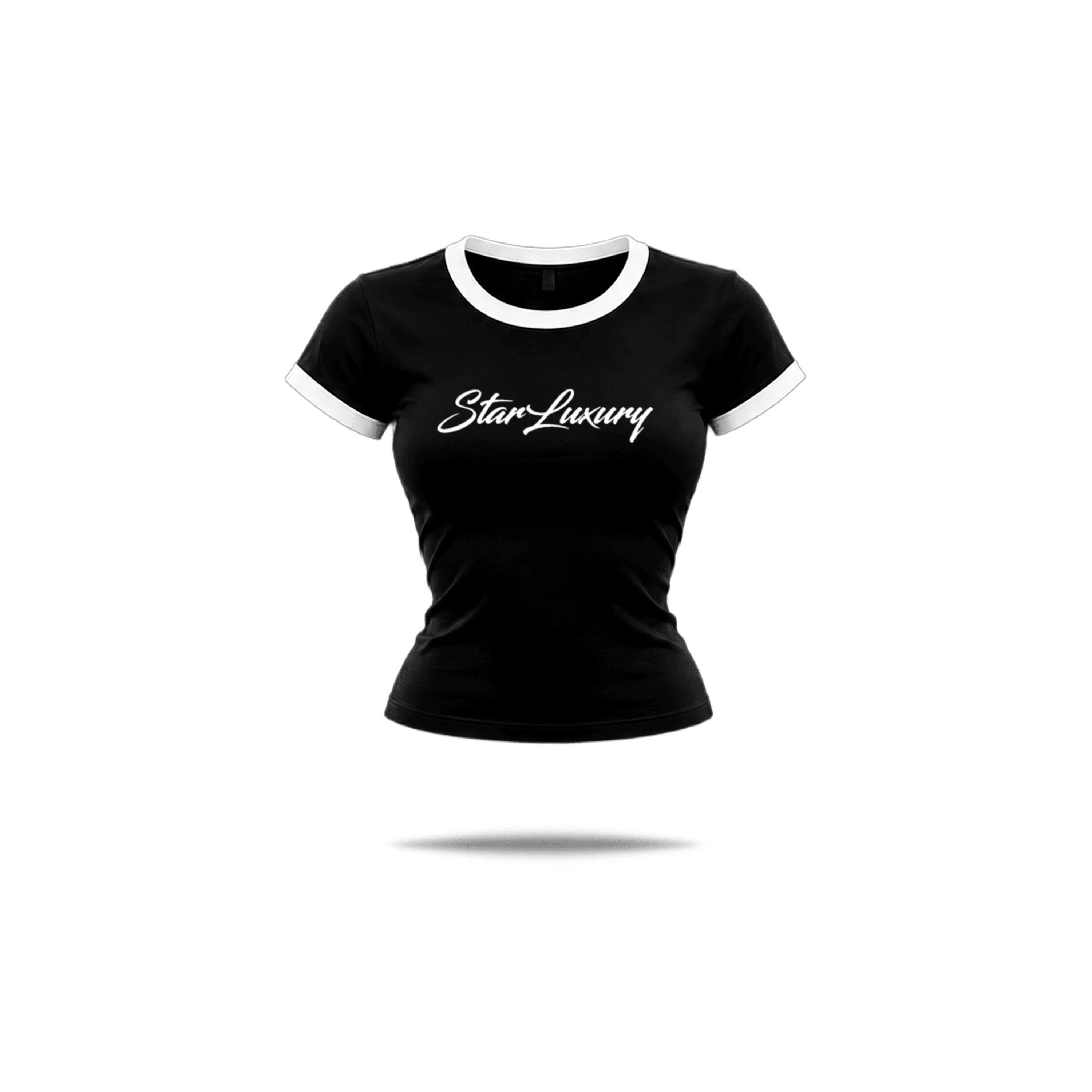 STAR LUXURY CROP TOP (BLACK/WHITE)
