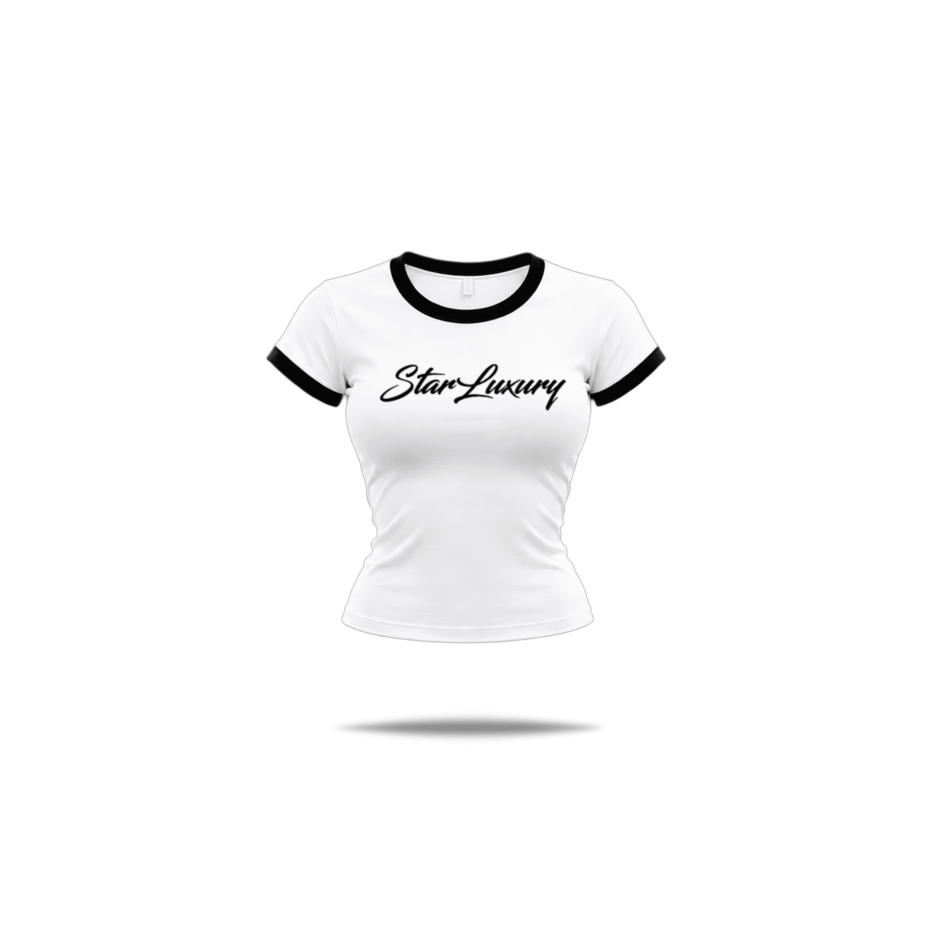 STAR LUXURY CROP TOP (WHITE/BLACK)