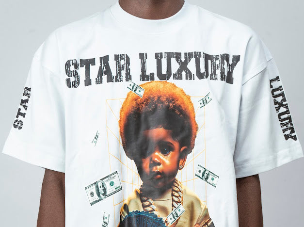 STAR LUXURY WHITE GRAPHIC SHIRT