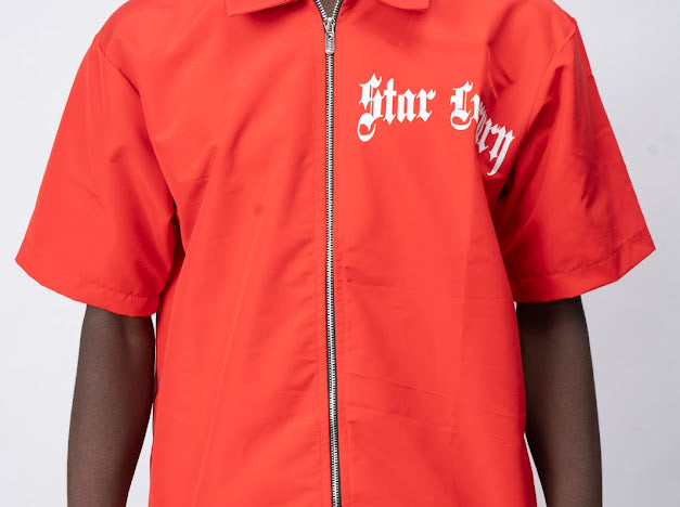 STAR LUXURY RED ZIPPER SHIRT