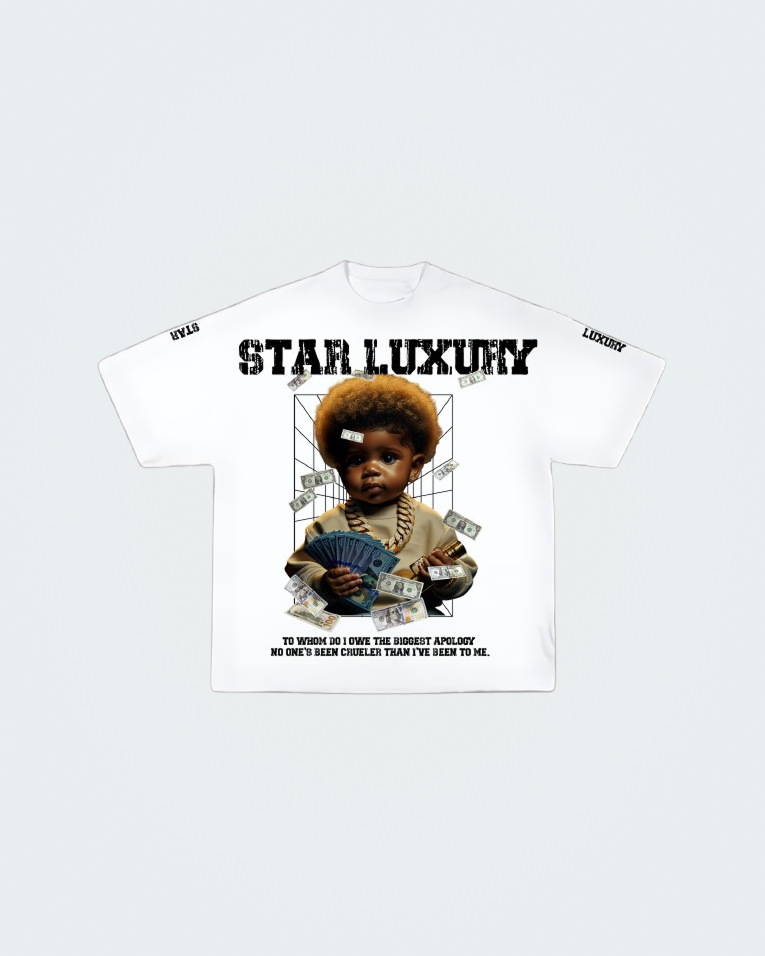 STAR LUXURY WHITE GRAPHIC SHIRT