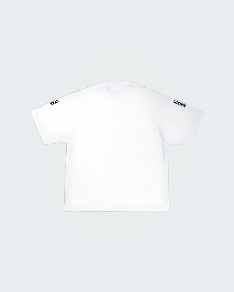STAR LUXURY WHITE GRAPHIC SHIRT